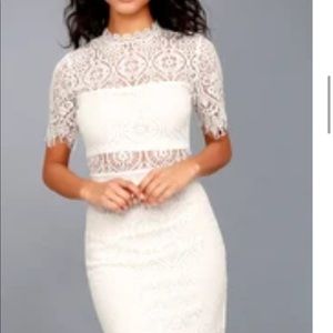 Lulu’s White Lace Midi Dress